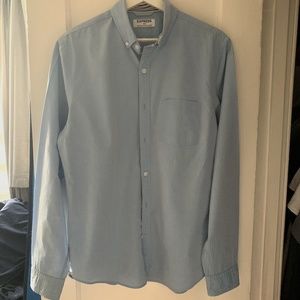 Blue button down long sleeve shirt